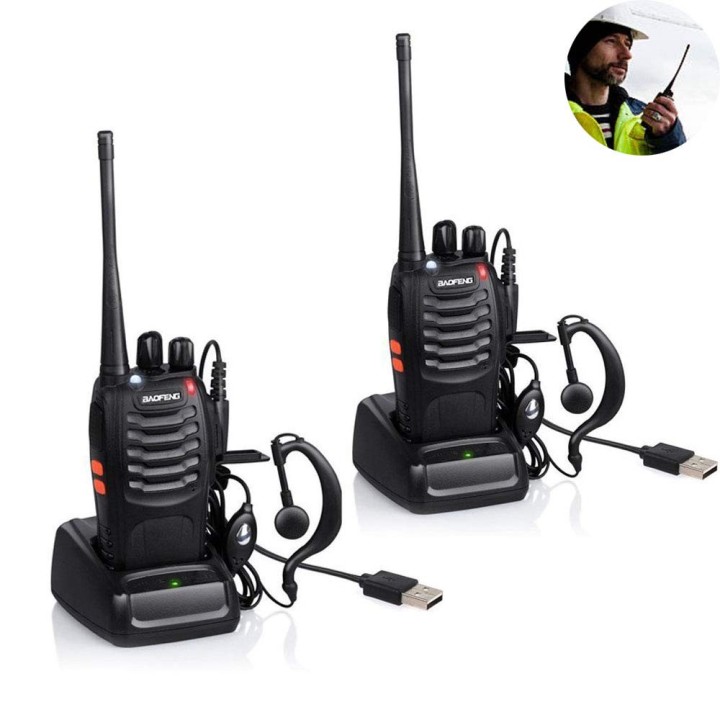 Baofeng BF-888S 16 canali UHF 400-470MHz Walkie Talkie Coppia ricetrasmettitore ricetrasmettitore radio FM a 2 vie 3 km di dista