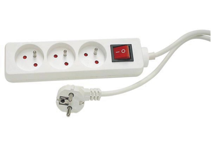 3 fach steckdosenleiste mit schalter velleman - 1