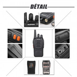 6 x Baofeng BF-888S 16-Kanal UHF 400-470 MHz Walkie Talkie Paar 2-Wege FM Radio wiederaufladbare Transceiver 3 Kilometer Reichwe