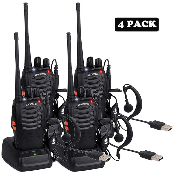 10 x Baofeng BF-888S 16 canales UHF 400-470 MHz Walkie Talkie Par 2 vías de radio FM Transceptor recargable Rango de 3 kilómetro