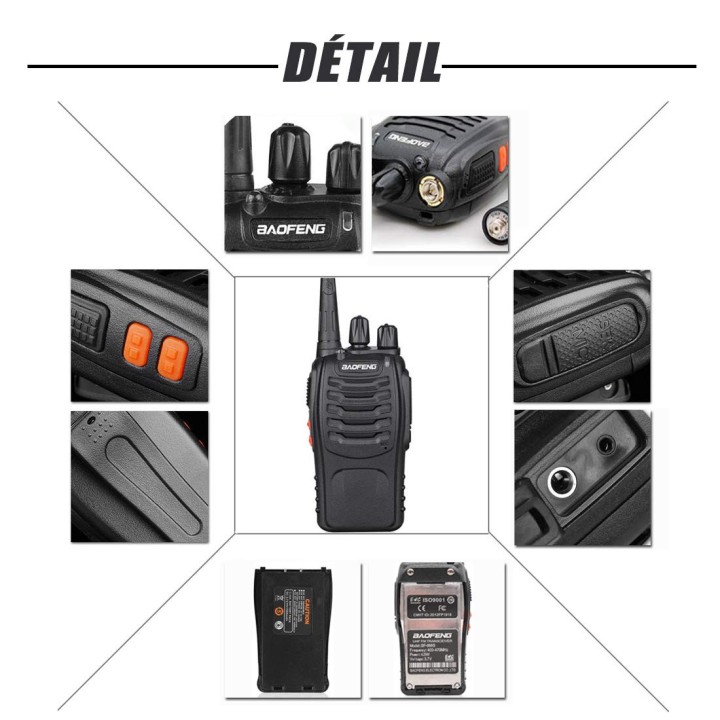 8 x Baofeng BF-888S 16-Kanal UHF 400-470 MHz Walkie Talkie Paar 2-Wege FM Radio wiederaufladbare Transceiver 3 Kilometer Reichwe