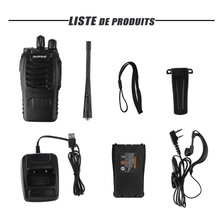 8 x Baofeng BF-888S 16 canali UHF 400-470MHz Walkie Talkie Coppia ricetrasmettitore ricetrasmettitore radio FM a 2 vie 3 km di d
