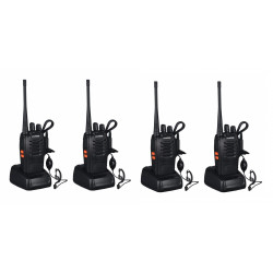 4 x Baofeng BF-888S 16 canali UHF 400-470MHz Walkie Talkie Coppia ricetrasmettitore ricetrasmettitore radio FM a 2 vie 3 km di d