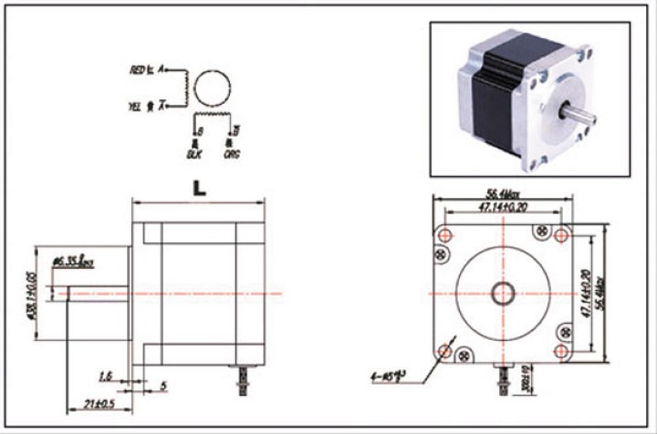 Stepper motors 23 hs 2 phases 3.5 mh jr  international - 1