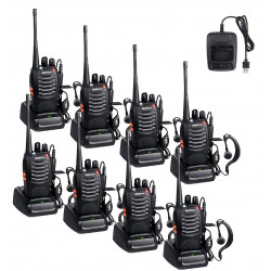10 x Baofeng BF-888S 16 canali UHF 400-470MHz Walkie Talkie Coppia ricetrasmettitore ricetrasmettitore radio FM a 2 vie 3 km di 