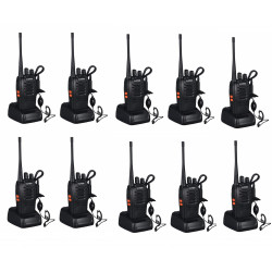 10 x Baofeng BF-888S 16 canali UHF 400-470MHz Walkie Talkie Coppia ricetrasmettitore ricetrasmettitore radio FM a 2 vie 3 km di 