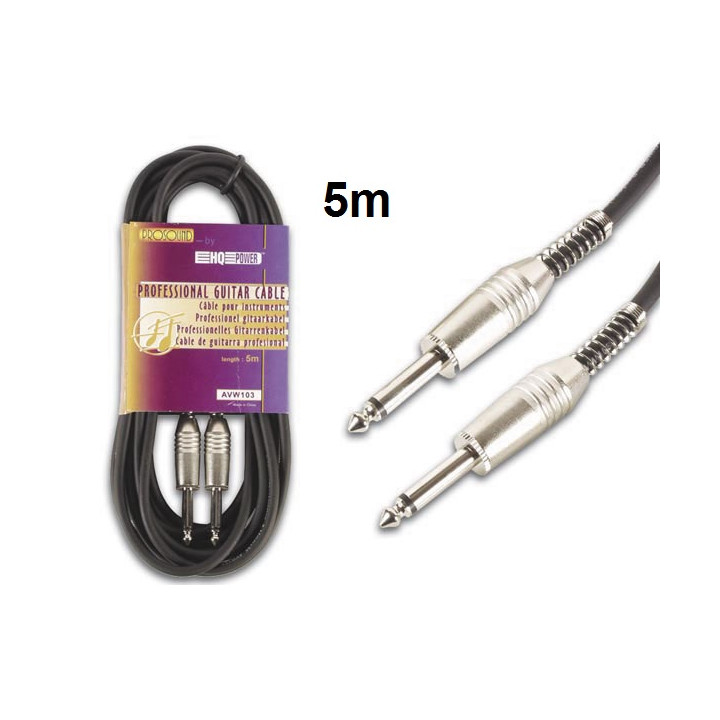 Cavo 5m cavo avw103 cable4296 metallo chitarra presa jack 6,3 mm a 6,3 millimetri di metallo velleman - 1