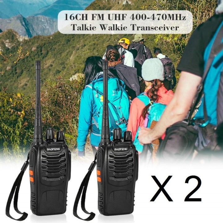 4 x Baofeng BF-888S 16 canali UHF 400-470MHz Walkie Talkie Coppia ricetrasmettitore ricetrasmettitore radio FM a 2 vie 3 km di d