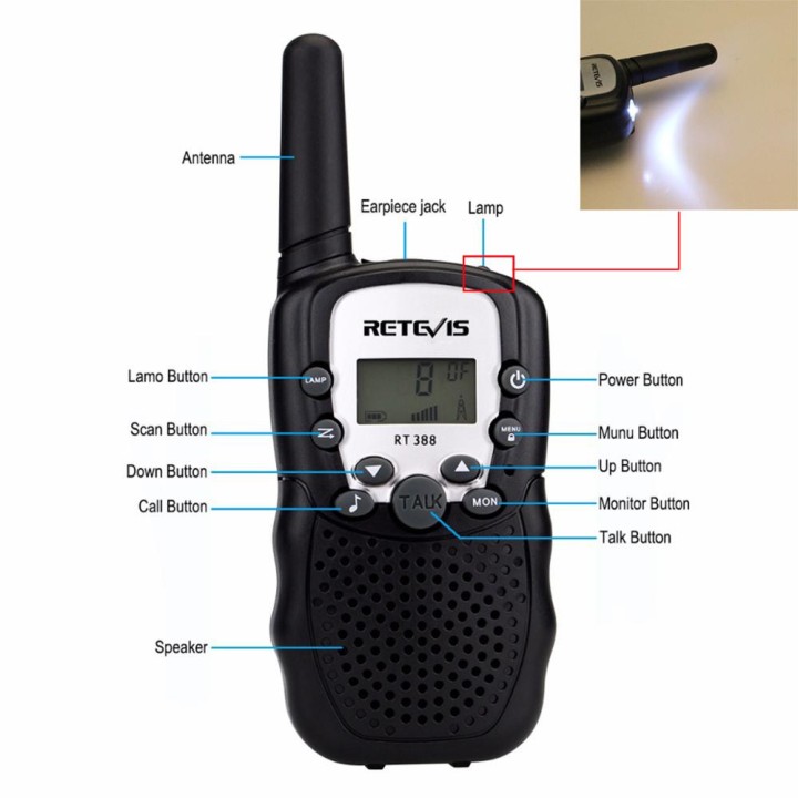 Walkie-Talkie 2 PCS Long Range VOX 8 canali Duplex Radio UHF 446MHz Perfetto per l'acquisto centrale di supermercati