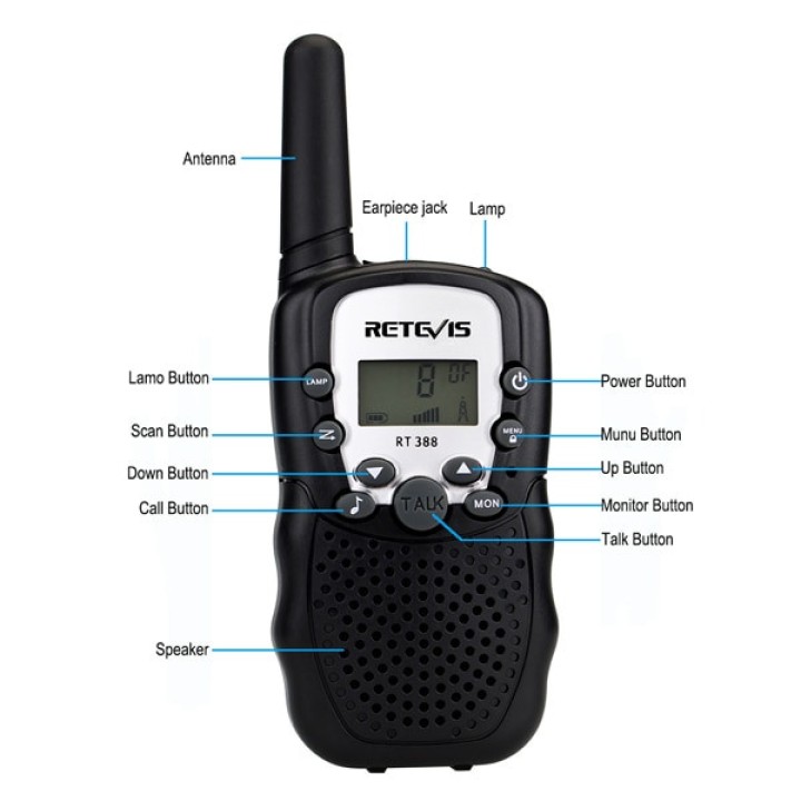 Walkie-Talkie 2 PCS Long Range VOX 8 Kanäle Duplex Radio UHF 446 MHz Perfekt für den Supermarkt Zentraleinkauf