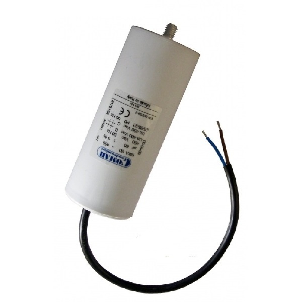 Wire capacitor 60 mf micro farad 450v start universal motorjumper cable gate motorization w9 11250 miflex - 1