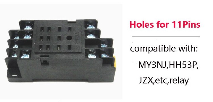 Support relais 11 pins PYF11A pour relais MY3 MY3NJ MY3N-J HH53P HH53P-L H3Y-3