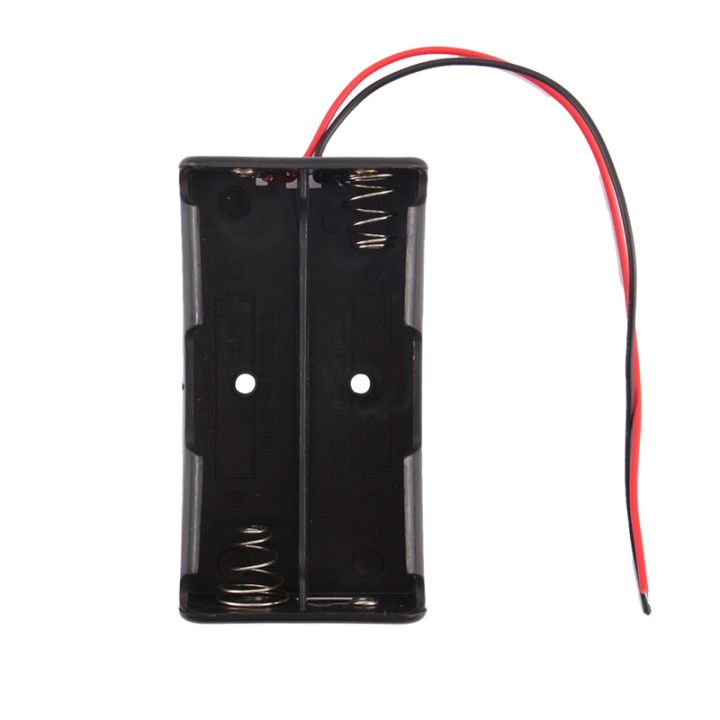 5 x 3.7V Clip Holder Box Case Black With Wire for 2 18650 Battery jr  international - 4