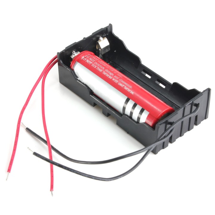 5 x 3.7V Clip Holder Box Case Black With Wire for 2 18650 Battery jr  international - 10