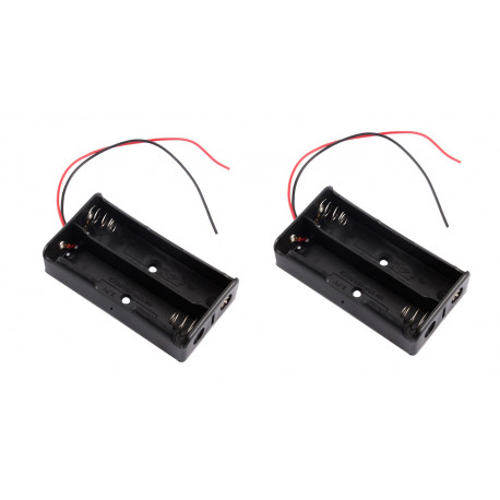 2 X 3.7V Clip Holder Box Case Black With Wire for 2 18650 Battery man friday - 1
