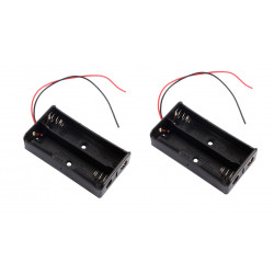3.7V 2 X cuadro titular Clip Caso Negro Con Alambre para 2 18650 man friday - 1