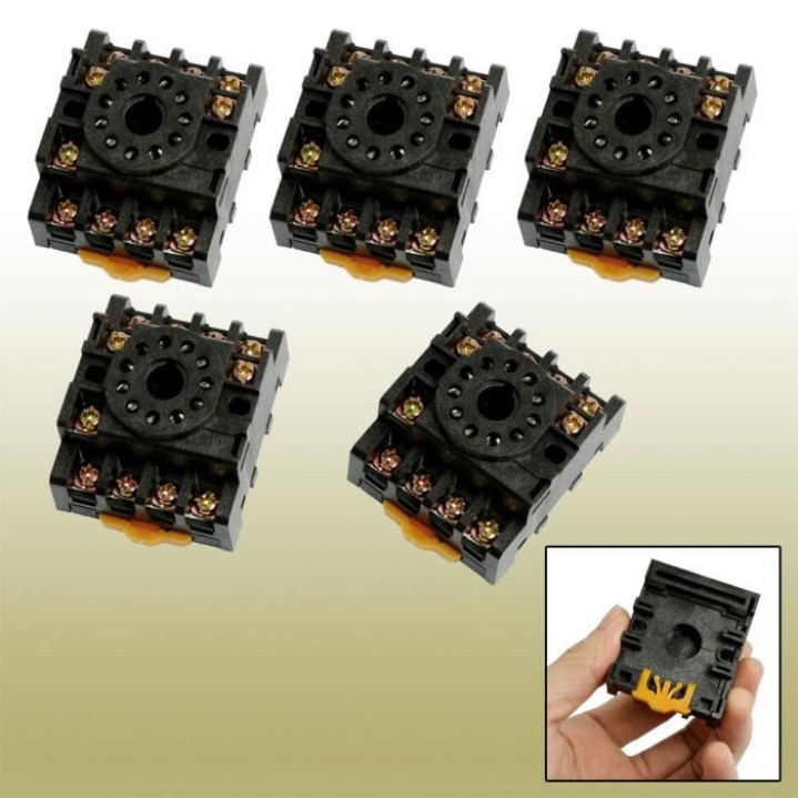 5 x Zoccolo relè PF113A base ottale 11 pin per MK3P-I JQX-10F / 3Z JTX-3C H3CR-A 10F-3Z-C2 ea - 4