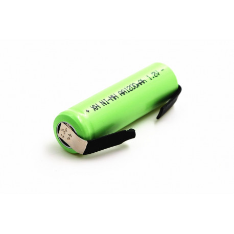 Batterie rechargeable 1200mah 2A 1.2v lr06 cosse aa am3 lr6 ni-mh avec  patte pour rasoir brosse dent - Eclats Antivols