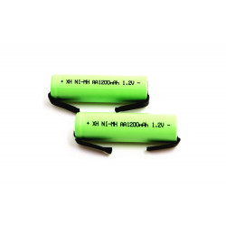 Batería recargable 1200mah 2A 1.2v lr06 aa am3 lr6 ni-mh con pata para diente de cepillo de afeitar