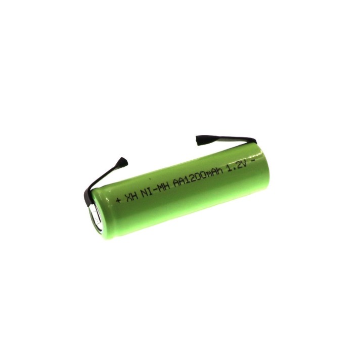 Batería recargable 1200mah 2A 1.2v lr06 aa am3 lr6 ni-mh con pata para diente de cepillo de afeitar