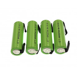 Batteria ricaricabile 1200mah 2A 1.2v lr06 aa am3 lr6 ni-mh con zampa per spazzolino da barba