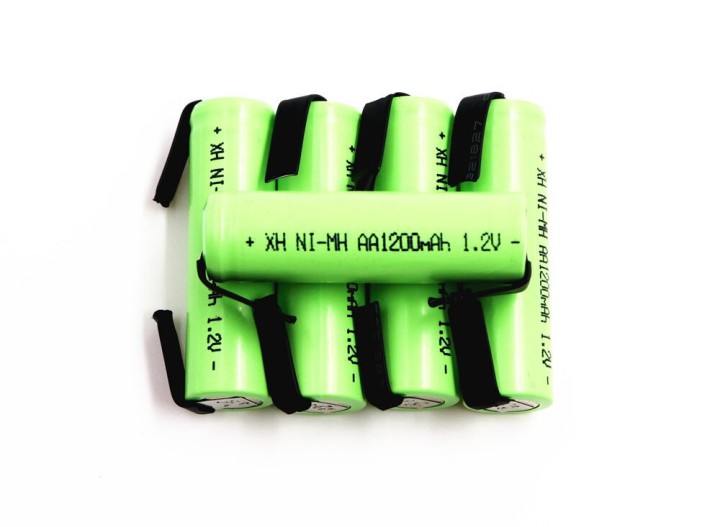 Batería recargable 1200mah 2A 1.2v lr06 aa am3 lr6 ni-mh con pata para diente de cepillo de afeitar