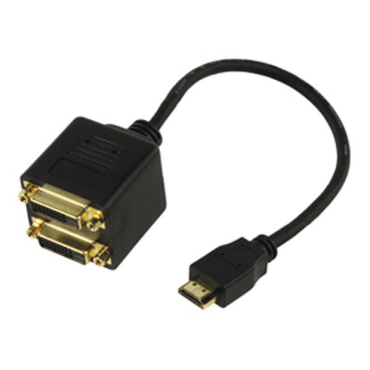 Splitter cavo hdmi maschio a 2 x dvi al cavo femminile placcato oro 565 konig - 1