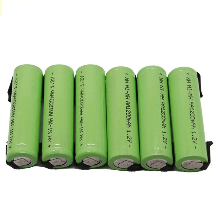 Rechargeable battery 1200mah 2A 1.2v lr06 aa am3 lr6 ni-mh with paw for razor brush tooth