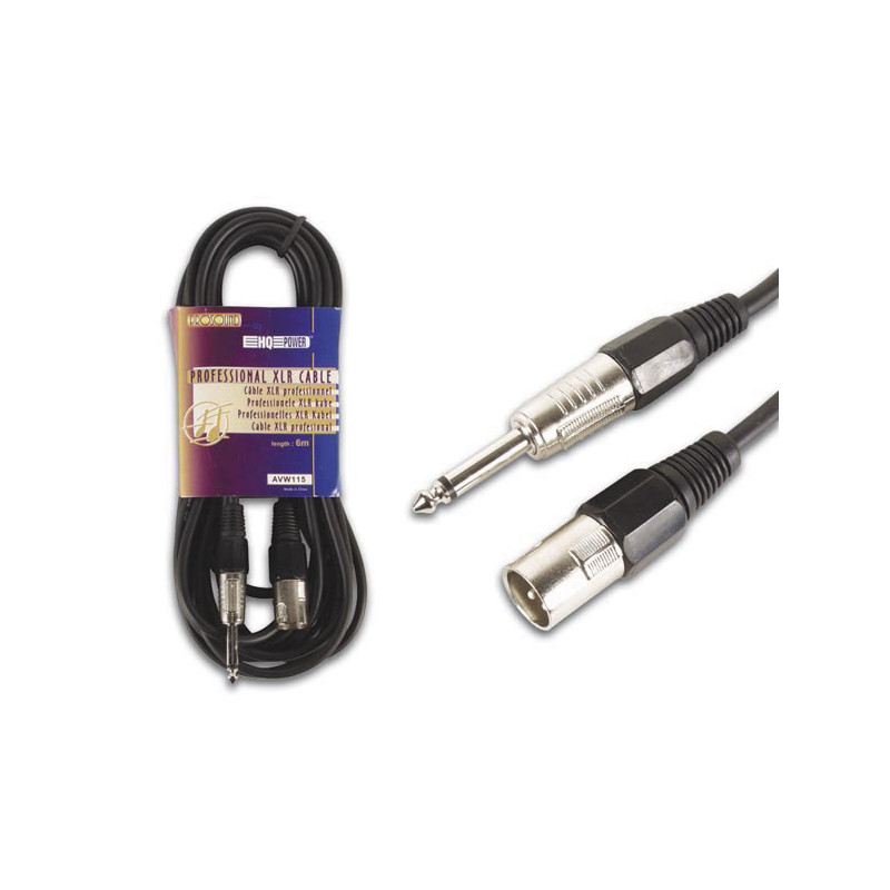 Professional xlr cable, xlr male to 6 