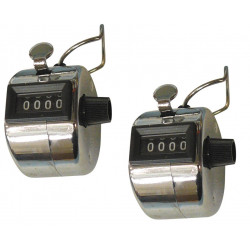 3 Chrome mechanical 4 digit counts 0-9999 hand held manual tally counter clicker golf moinkerin - 1