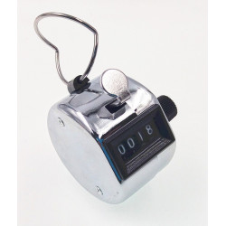 3 Chrome mechanical 4 digit counts 0-9999 hand held manual tally counter clicker golf moinkerin - 9