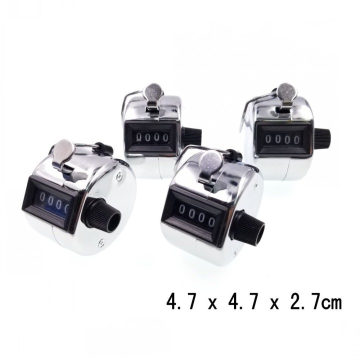 4 Chrome mechanical 4 digit counts 0-9999 hand held manual tally counter clicker golf dcolor - 5