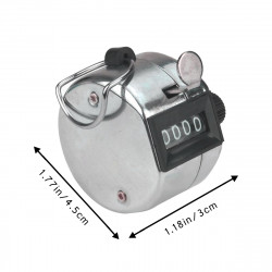 4 Chrome mechanical 4 digit counts 0-9999 hand held manual tally counter clicker golf dcolor - 9