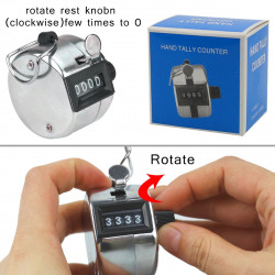 4 Chrome mechanical 4 digit counts 0-9999 hand held manual tally counter clicker golf dcolor - 10