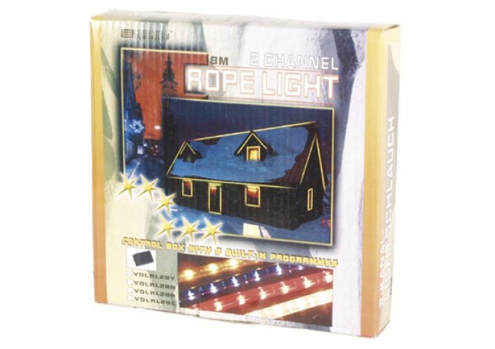 Manguera luminosa 2 canales 8m azul + conector impermeable + controlador velleman - 3