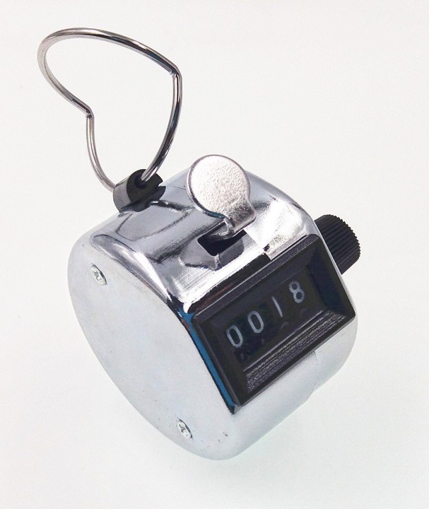 10 Chrome mechanical 4 digit counts 0-9999 hand held manual tally counter clicker golf jr international - 15