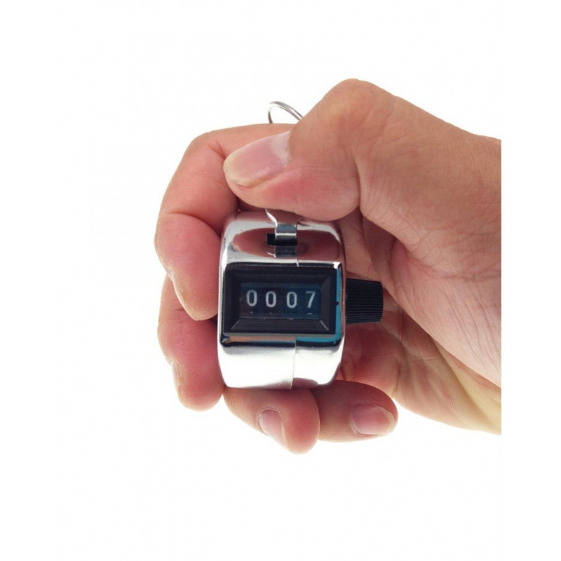 Hand Tally Counter 4 Digit Mechanical Palm Lap Clicker Manual Number Blue 