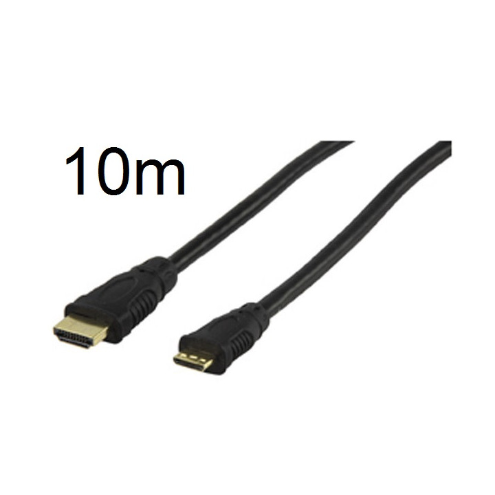 Cable 10m hdmi hdtv macho mini hdmi macho placa oro cordon video hd cable 555g 10 konig - 1