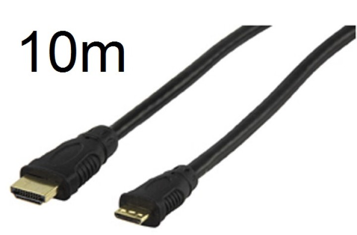 Cable 10m hdmi hdtv macho mini hdmi macho placa oro cordon video hd cable 555g 10 konig - 1