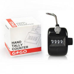 2 Black 4 digit number counts 0-9999 clicker golf hand held tally counter manual button click silverline - 7