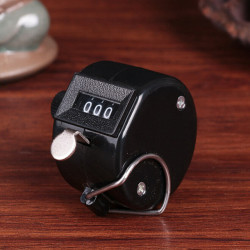 2 Black 4 digit number counts 0-9999 clicker golf hand held tally counter manual button click silverline - 9