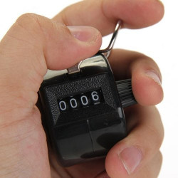 2 Black 4 digit number counts 0-9999 clicker golf hand held tally counter manual button click silverline - 10