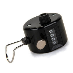 2 Black 4 digit number counts 0-9999 clicker golf hand held tally counter manual button click silverline - 11