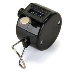 2 Black 4 digit number counts 0-9999 clicker golf hand held tally counter manual button click silverline - 13