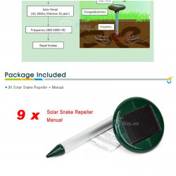 Solar powered mole deterrent electronic ground rodent mole repeller, 25m 700m2 professional ultrasonic repelling system velleman