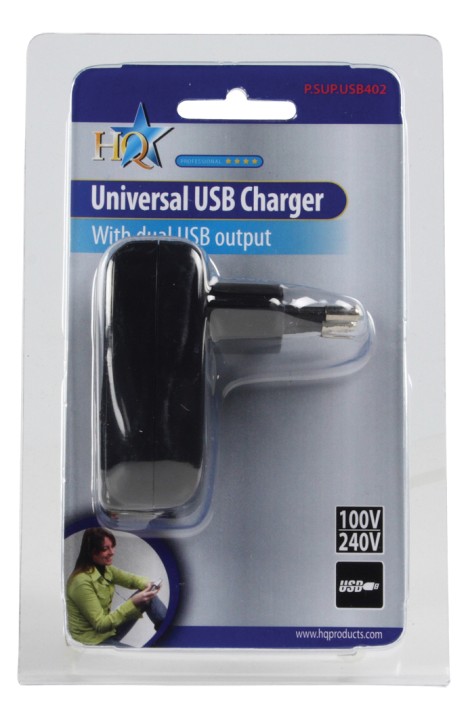 Charger 110v ac double socket usb 5v ipd-power40 ipad p.sup.usb402 psseusb7 supply 220v konig - 2