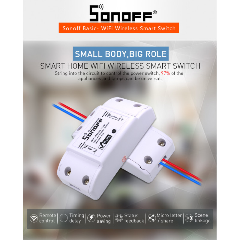 WiFi Wireless Switch Sonoff ITEAD Smart Home Module Fr Apple Android APP Control 