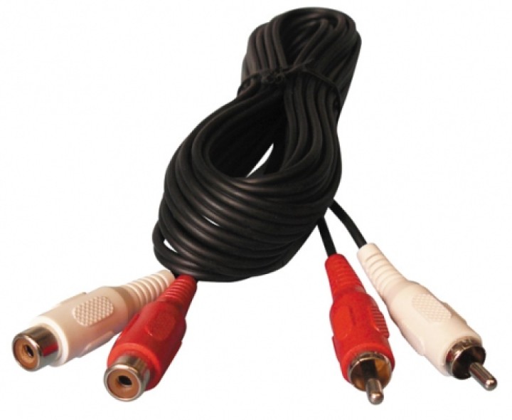 Cable 2 rca male to 2 rca female 5 meters coa111g cen - 1