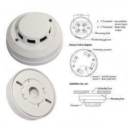 Wired smoke detector temperature 12v 24v relay contact alarm no nf for home fire safety jablotron - 8