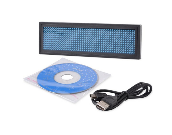 Mini ricaricabile display a led blu programmabile nome distintivo Scrolling Con programmazione USB, lingue diverse, 8 compatibil